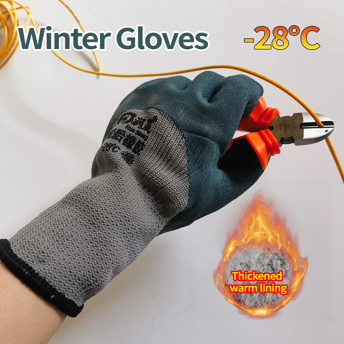 Wholesale Winter Warm Gloves Work Gloves Unisex Fleece Lining Non-Slip Wear-Resistant Suitable For Hiking, Fishing, Gardening