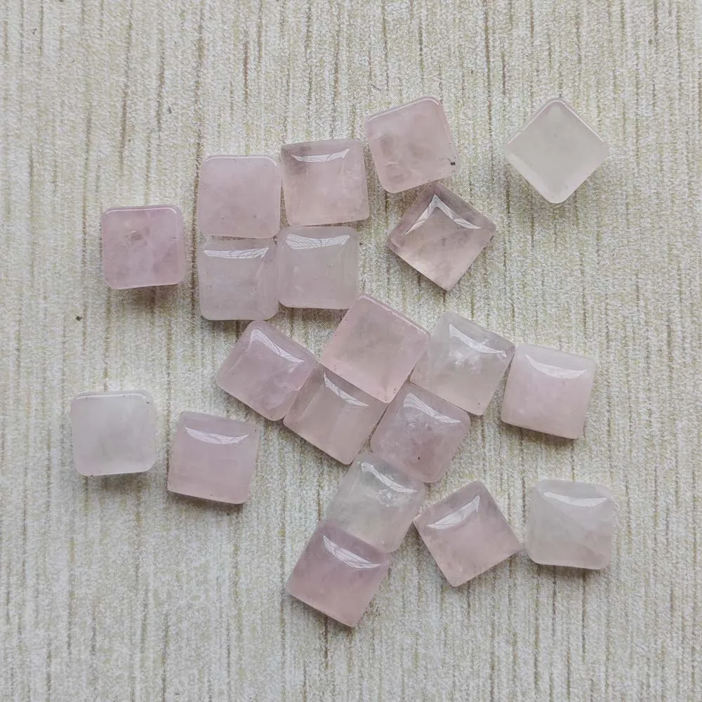 Wholesale 50pcs/lot 2018 new fashion assorted natural stone mixed square-shape CABOCHON  beads 10mm for jewelry making free