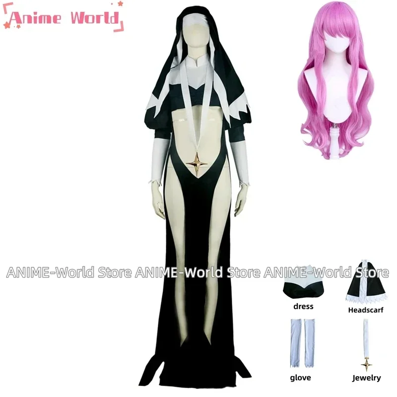 

Anime Gushing Over Magical Girls Tengeiji Holy Cosplay Costume I Admire Magical Girls Sister Gigant Wig Nun Dress Woman Sexy Set