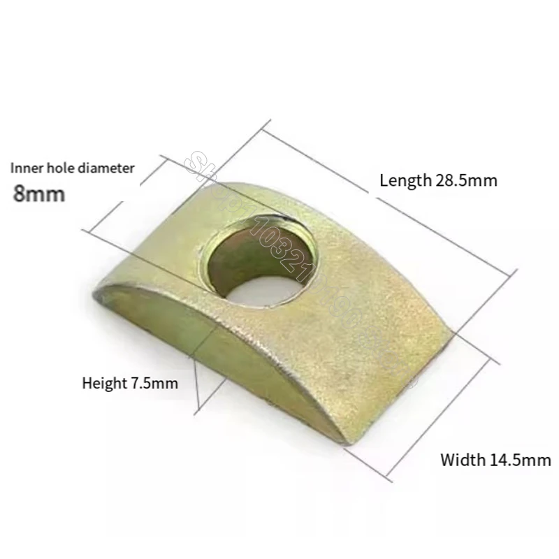 

5pcs Half Moon Nut M8 Semicircular Pad Color Zinc Crescent Pad Furniture Connecting Screws Washers for Bunk Bed Cots Accessories