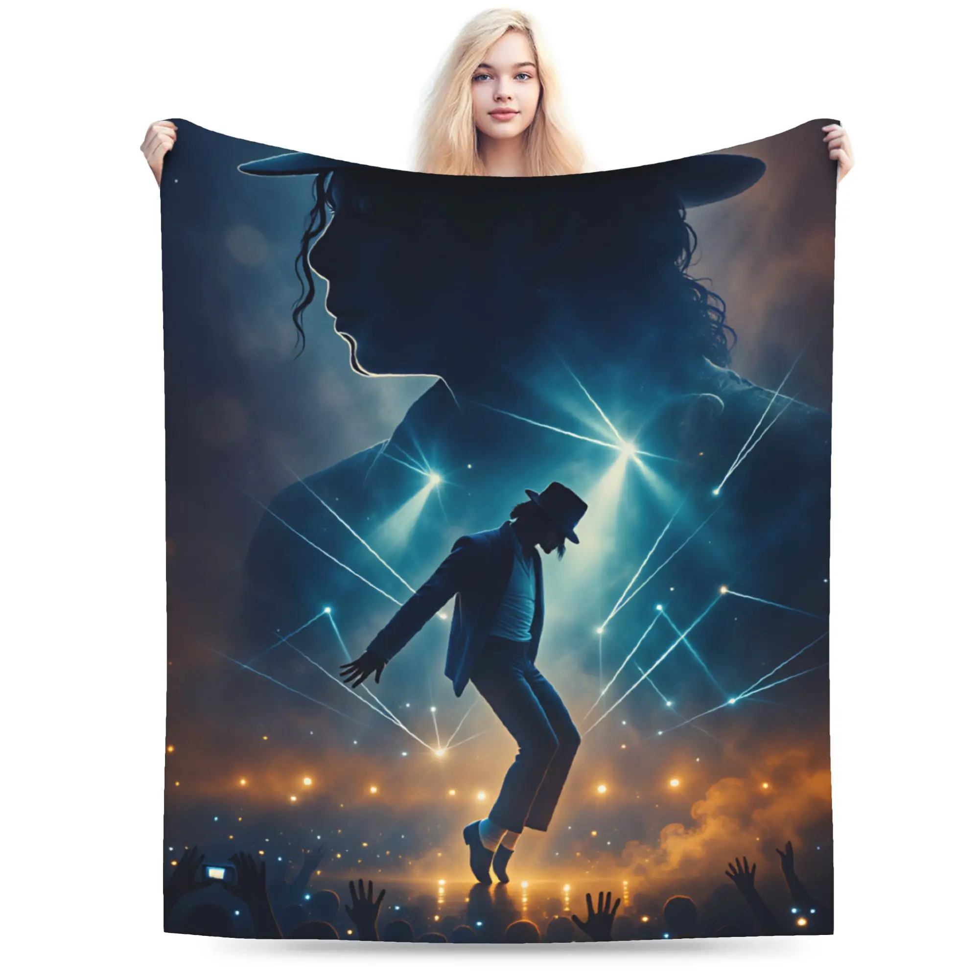 M-Michael Jacksons Plush Blankets Girls Boys  Flannel Throw Blanket For Home Decor Soft Warm Design Quality Bedspread Gift