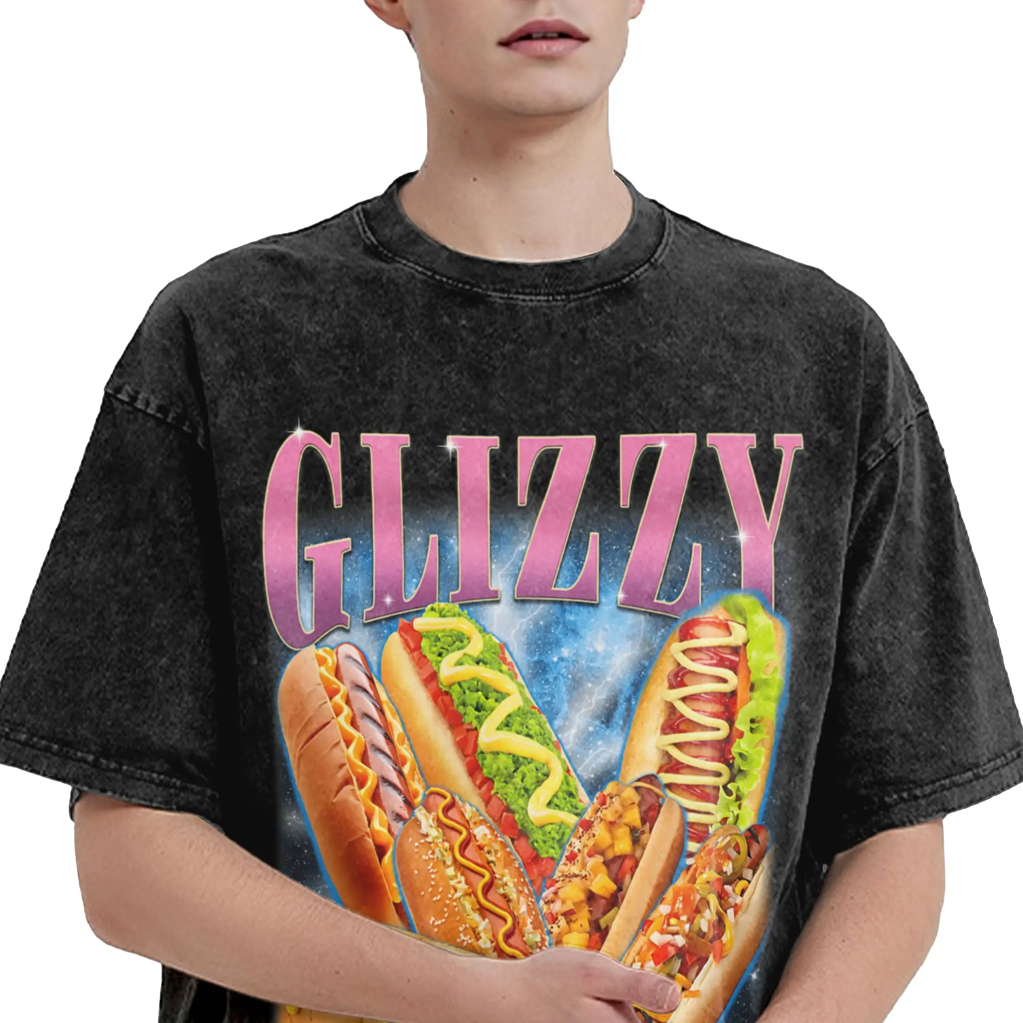 Funny Glizzy Gobbler Meme Hilarious Hot Dog Glizzy Lovers  Apparel Washed T Shirts for Men Women Streetwear Hip Hop T-Shirt