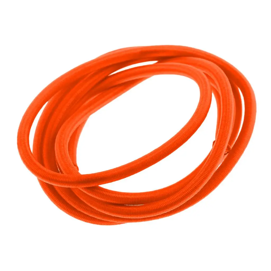 2X 4mm Elastic Bungee Rope Marine Shock Cord - Tie Down Roof Racks 2m Orange