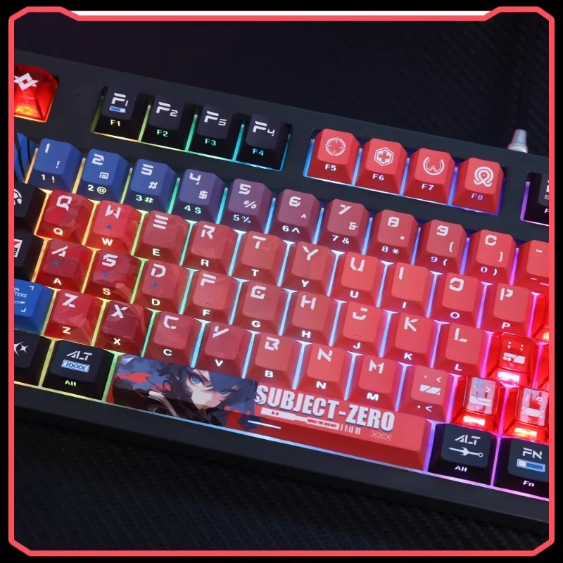 Set Keycap Tema Transmisi Anime Keycap Buatan Tangan Asli Kustom Sublimasi PBT Profil Ceri untuk Hadiah Keyboard Mekanis
