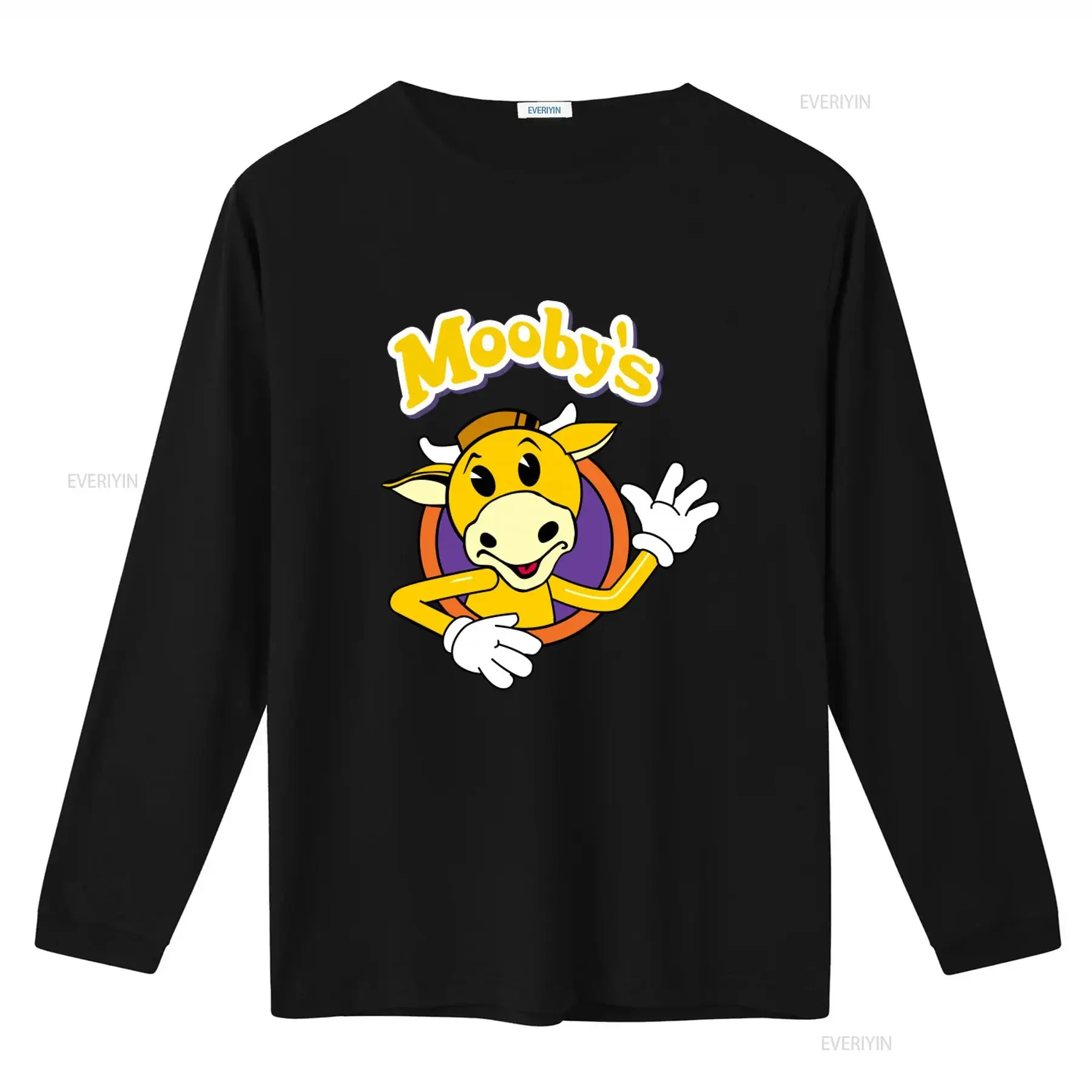 Moobys Movie Logo Kevin Smith Clerks Cartoon Cow Print T Shirt for Fashion  vintage Washed fashion Slightly Casual homme Soft