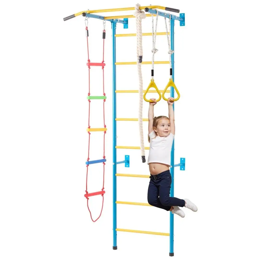 

for kids Steel Indoor Climbing Gym Wall Set for exercise Play Climbing Frame with 5 in 1 Features