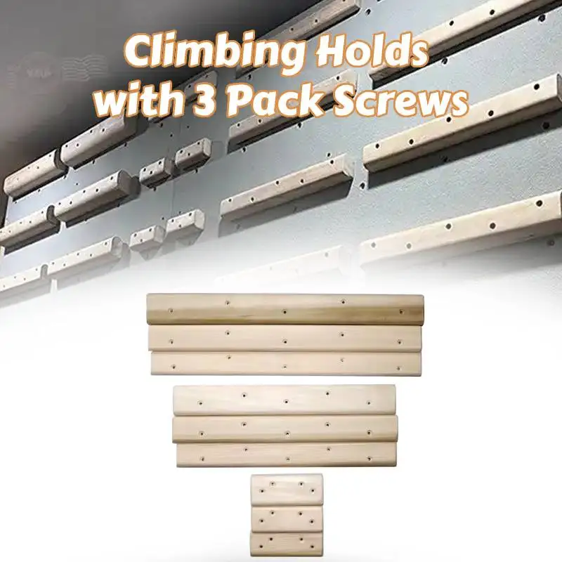 

3Pcs Rock Climbing Holds Set Exerciser Workout Rock Wall Climbing Holds for Adults Wood Rock Wall Climbing Holds Gyms