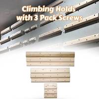 3Pcs Rock Climbing Holds Set Exerciser Workout Rock Wall Climbing Holds for Adults Wood Rock Wall Climbing Holds Gyms