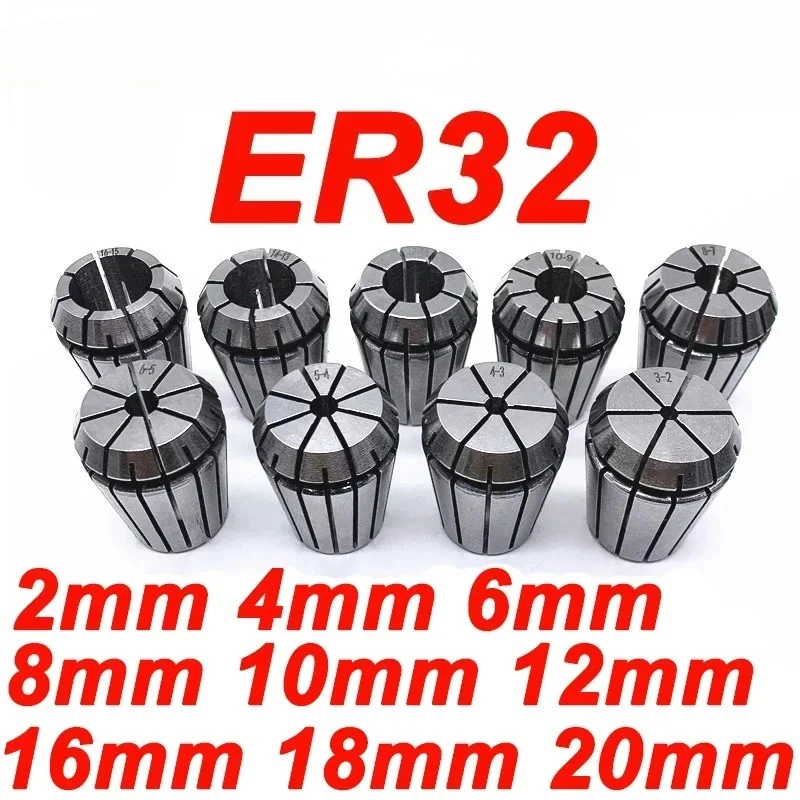 ER32 9pcs Set Spring Collet Chuck Set Milling MT Chuck MT2 MT3 MT4 ER32 For CNC Engraving Machine Milling Lathe Tool Holder