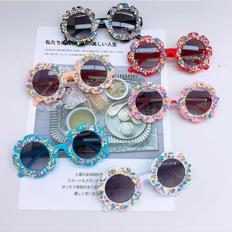 Kid Summer Sunglasses Cute DIY Flower Shape UV400 Protection Glasses for Boys Girls