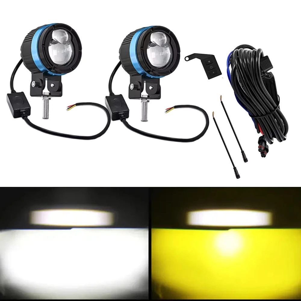 

Motorcycle LED Headlight Driving Fog Lamp Bulb Flash Light With Projector Lens for Motorcycles Dirt Bikes Trucks SUVs UTV ATV