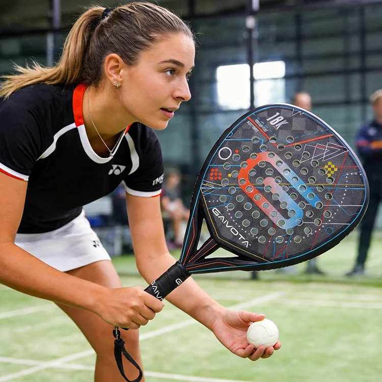 

Carbon fiber material 3K padel racket, balanced weight performance for intermediate buyers, custom logo rough matte grain hittin