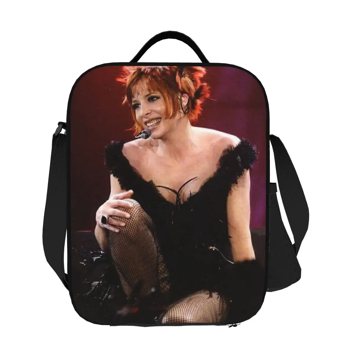 

Sexy Mylene Farmer Insulated Lunch Tote Bag for Women French Singer Songwriter And Actor Resuable Thermal Cooler Food Bento Box