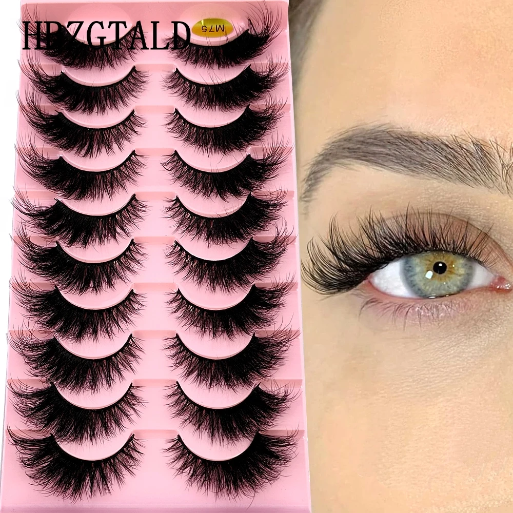 10 pairs of Russian striped eyelashes fluffy artificial mink eyelashes 3D fake eyelashes Russian curly eyelashes fake eyelashes