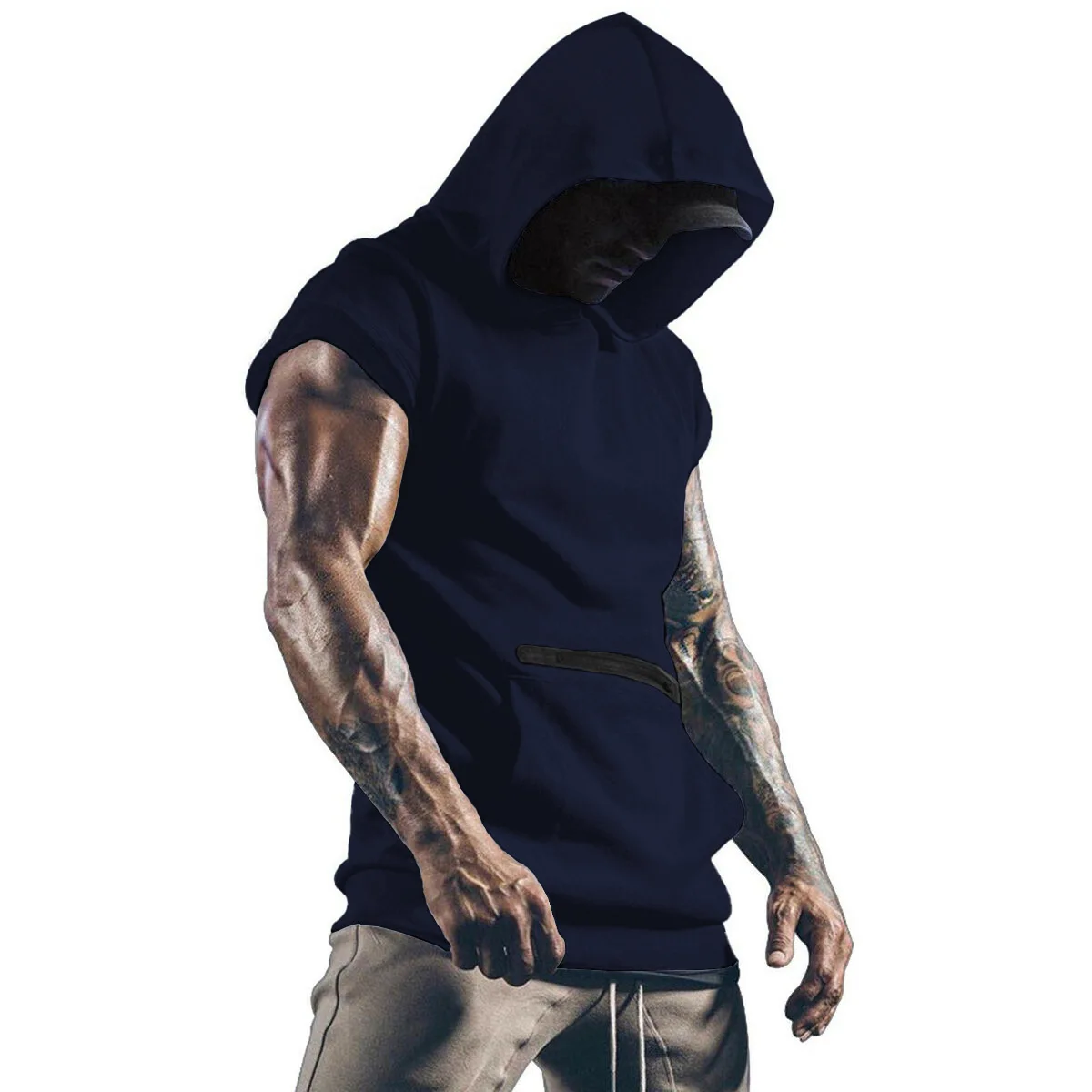 Men's Clothing, New Pocket Zipper Sports Men's Vest