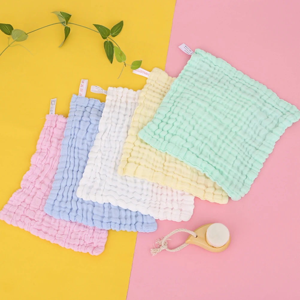 5-delig katoenen washandje absorberende mousseline handdoeken voor peuter babybadje strand H spuugdoekje veilig comfortabel huidvriendelijk