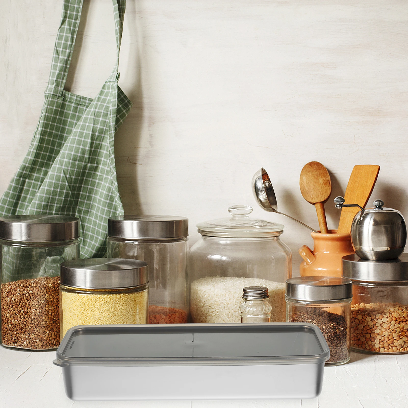 

Food Container with Lid Airtight Fridge Box for Kitchen Storage Vegetable Fruit Snack Dessert Soup Bacon Meat Organizer Compact