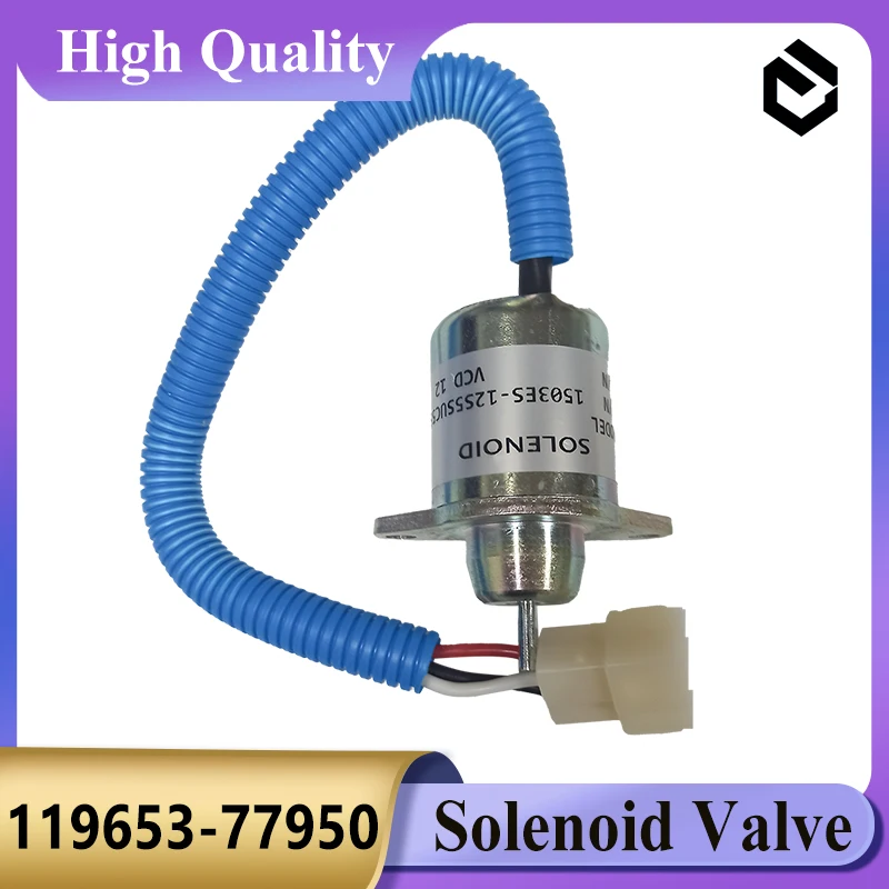 Diesel Engine Fuel Shut Off Solenoid SA-4562T 119653-77950 1503ES-12S5SUC5S 12V for Excavator Parts