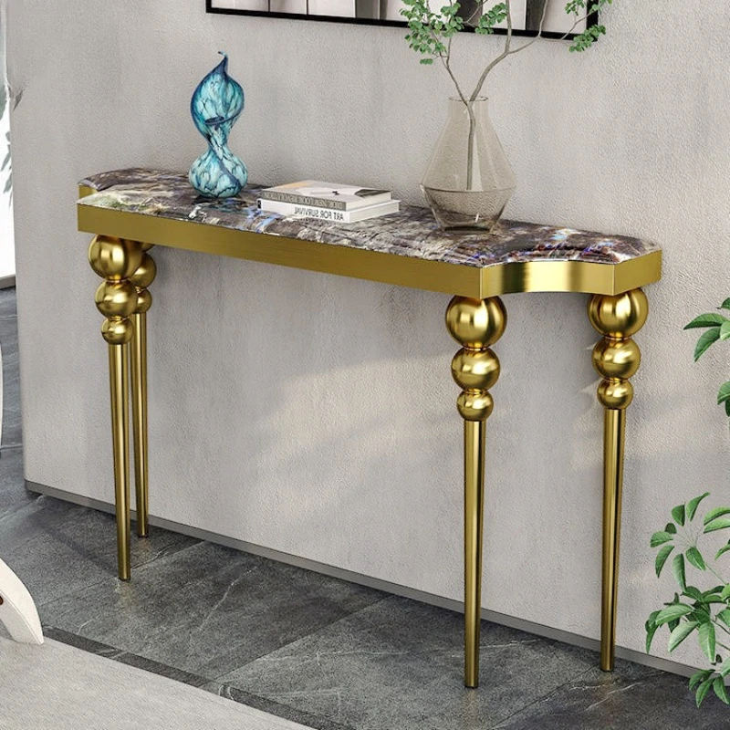 Light luxury microcrystalline entryway table, villa hotel, sintered stone slab, living room partition