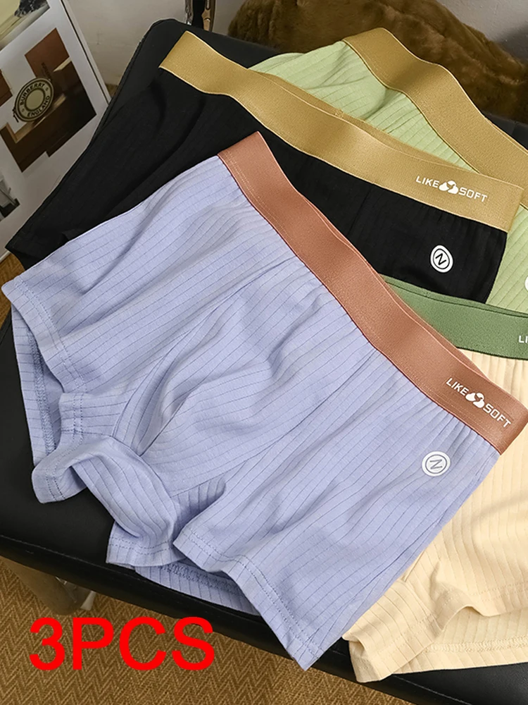 3PCS Men's Boxer Briefs Sports Boxer Man Sexy Men Unerderwear Men's Square Panties Sporty Boxers Shorts Underwear Big Size Gift