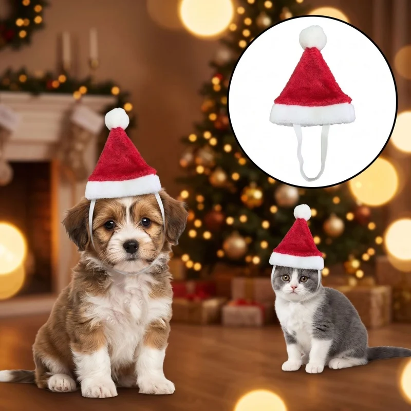 Christmas Pet Christmas Hat Holiday Headwear for Cats And Dogs Dress up Decoration New Pet Accessory