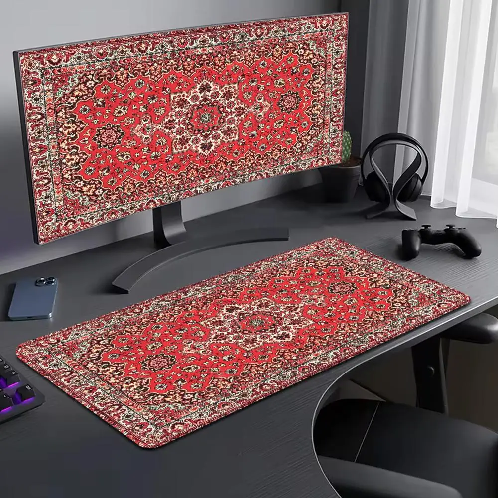 

Religious Carpet Pattern Mouse Pad Large Computer Office Accessories XXL Pc Gamer Non-slip Deskmat Mousepad Keyboard Rubber Game