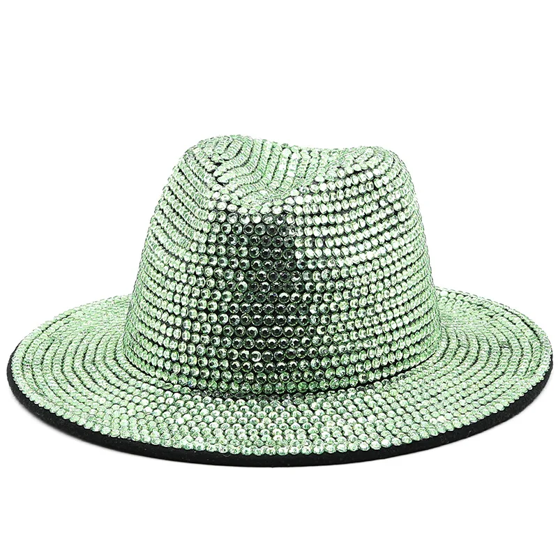 Runde Spitze Strass Perle Fedora handgemachte Strass voller Diamant Hut Männer und Frauen britischen Outdoor hellen Diamant Flash di – Detail 9