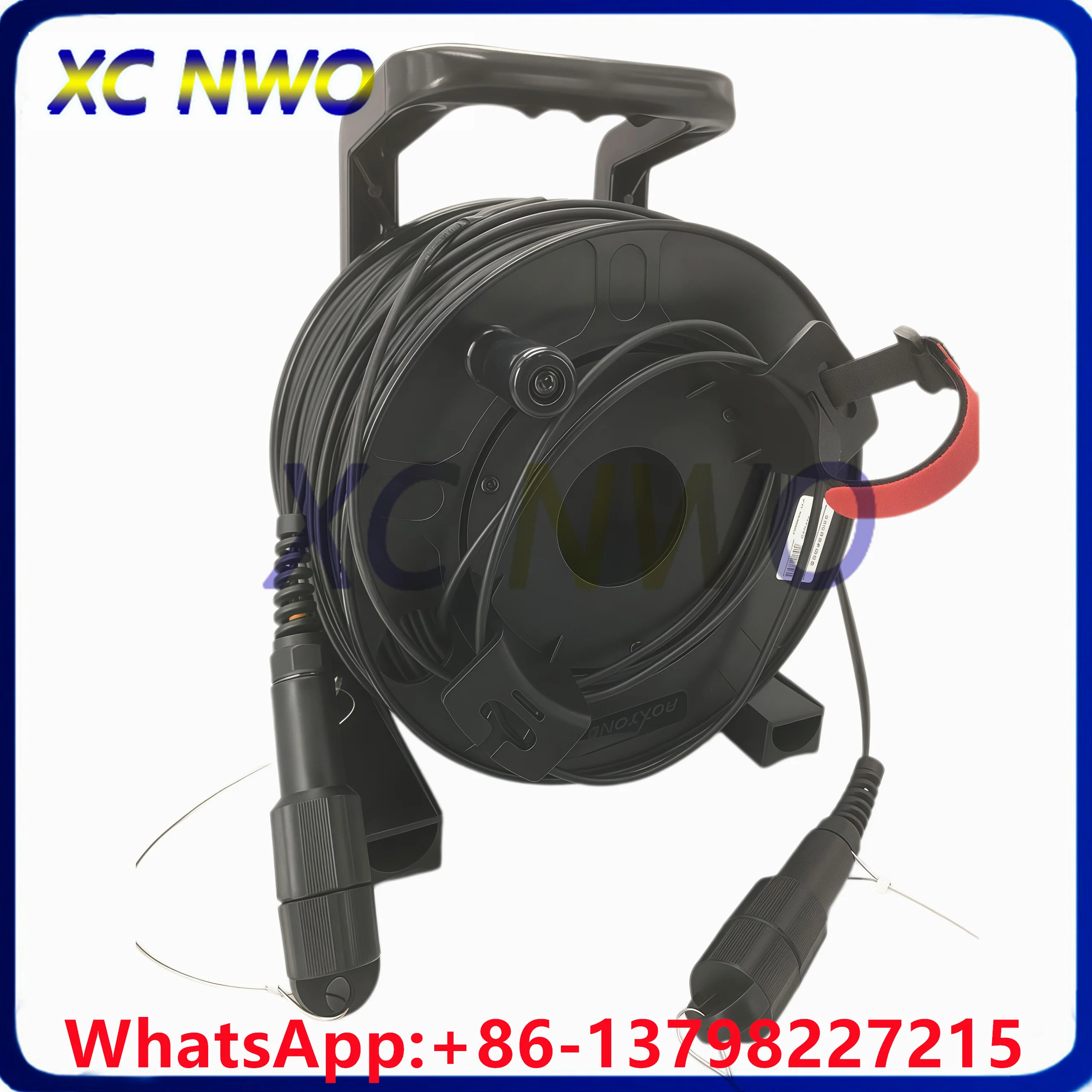 SM,4C,G657A1,TPU Jacket, Armored Black Cable,Dia:4.5mm,PDLC/UPC-PDLC/UPC Fiber Optic Patch cord,75M 0.5M from plug to connector