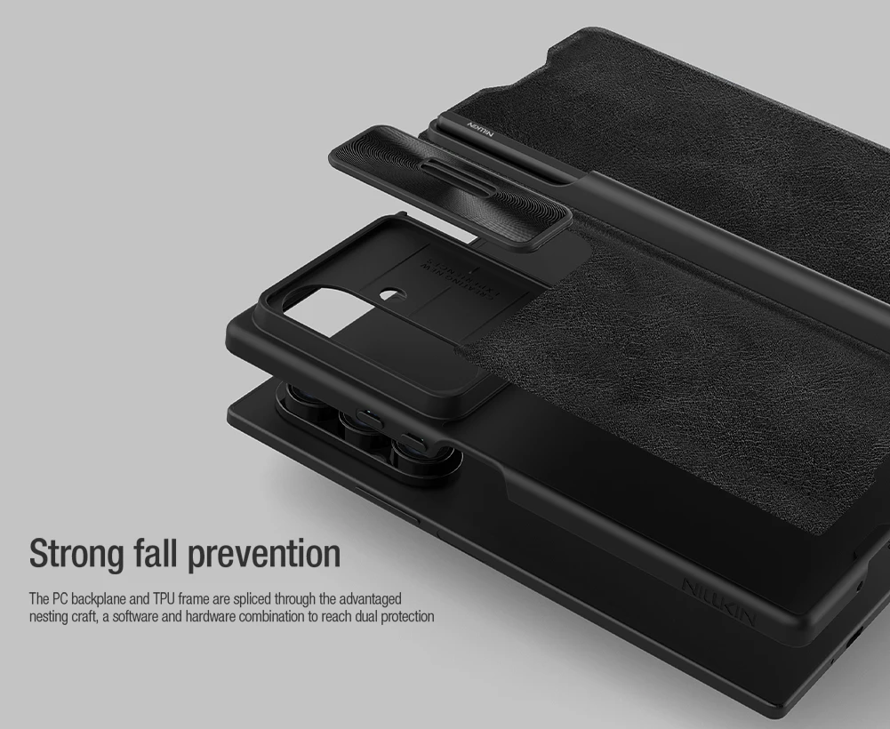 

Чехол Nillkin для Samsung Galaxy Z Fold 7 5G Qin, кожаный флип-чехол с таможенной крышкой для камеры S-Pen, защитные чехлы для телефонов