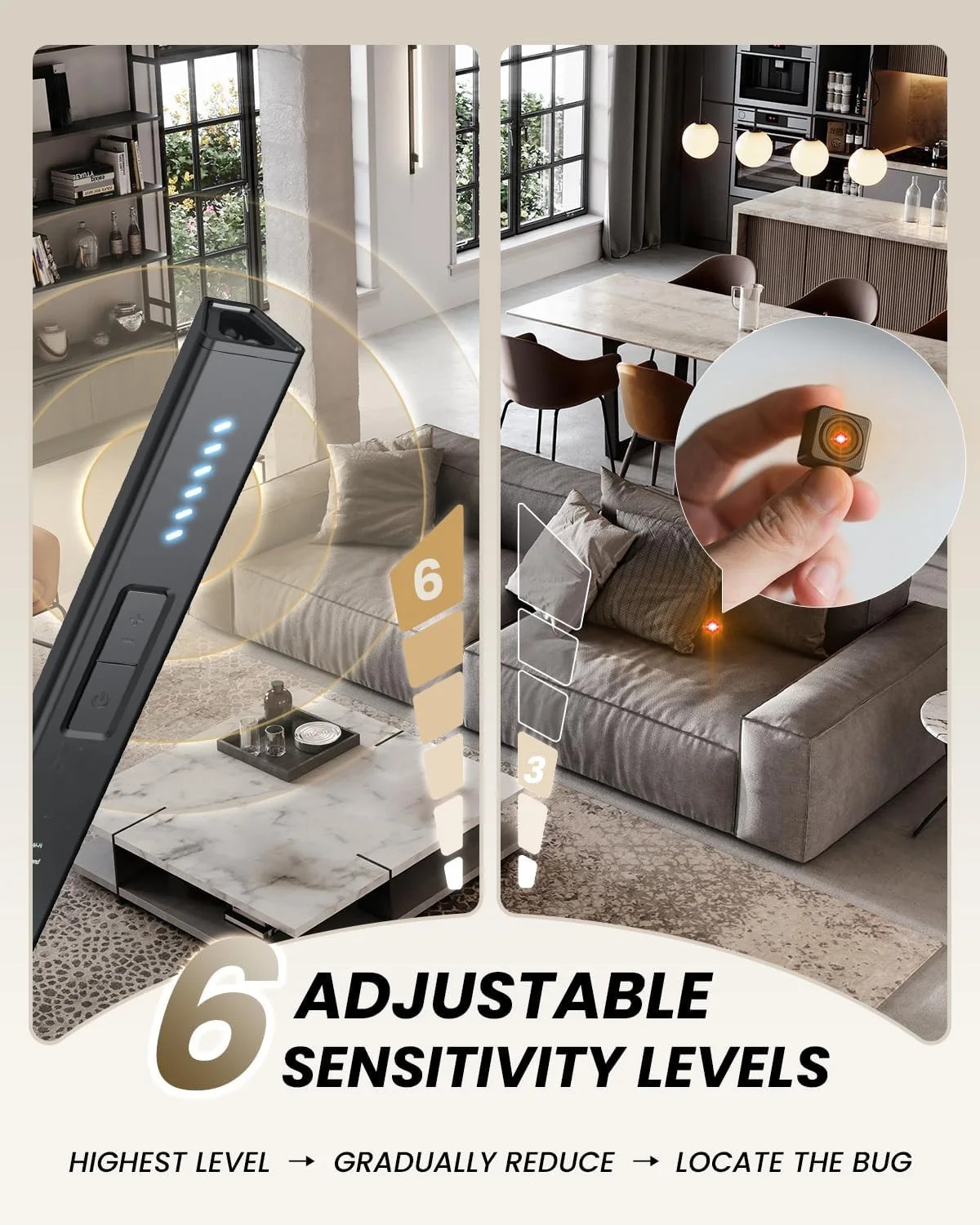 Anti Spy Hidden Camera Detection Anti-Spy GPS Tracker Listening Device Bug RF Wireless Signal Scanner for Hotel Office Travel view 5