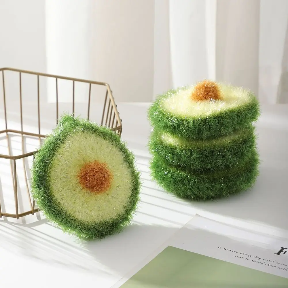 Beautiful Avocado Shaped Dish Sponge Absorbent Creative Dishcloth Thick Durable Non-stick Oil Kitchen Cleaning Towel Kitchen