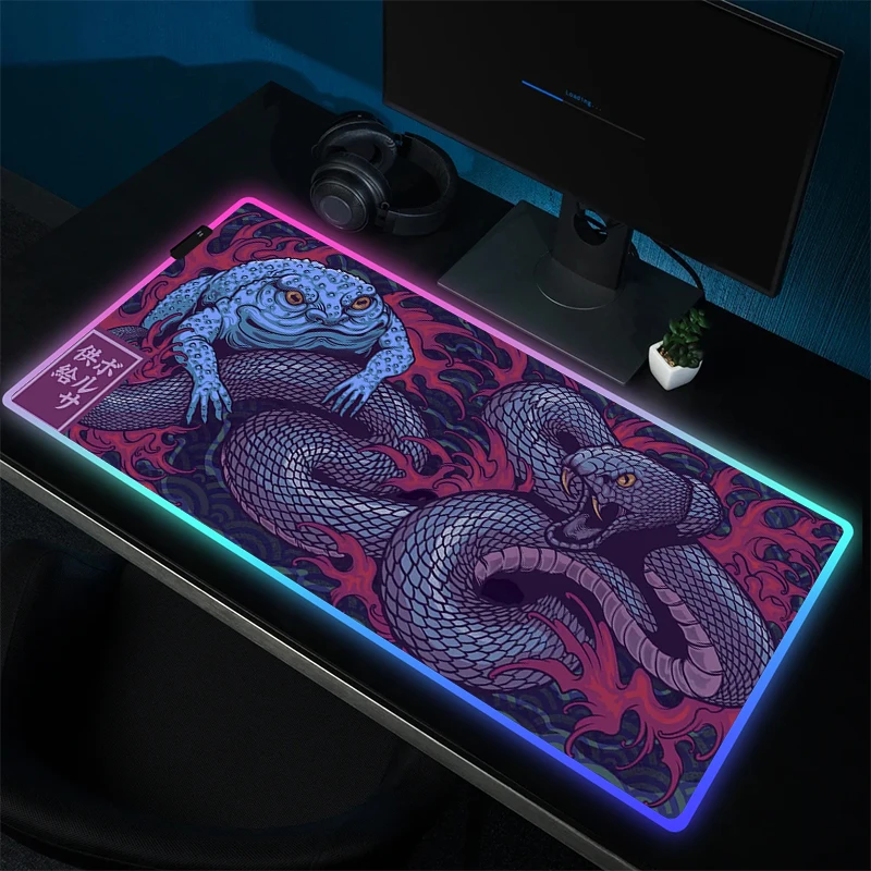 Japanes Dragon Mousepad Grote Gaming Muis Mat Rgb Hd Print Muismat Gamer Vergrendeling Rand Tapijt Led Game Rubber Accessoires Xxl