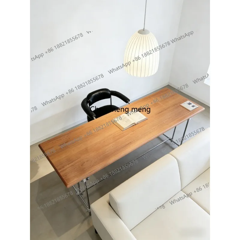 

Длинный стол для дивана, рабочий стол из массива дерева в ретро-стиле, письменный стол