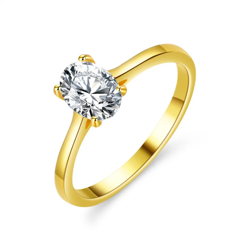 

S925 Silver -Shaped Women's Ring Precision Plated 14K Factory Live Broadcast