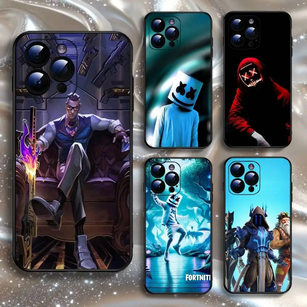 

The Cool F-Fortnite Phone Case For iPhone16,15,14,13,12,11 Plus,Pro Max,XS,X,XR,SE,Mini,8,7,Soft Silicone Black Cover