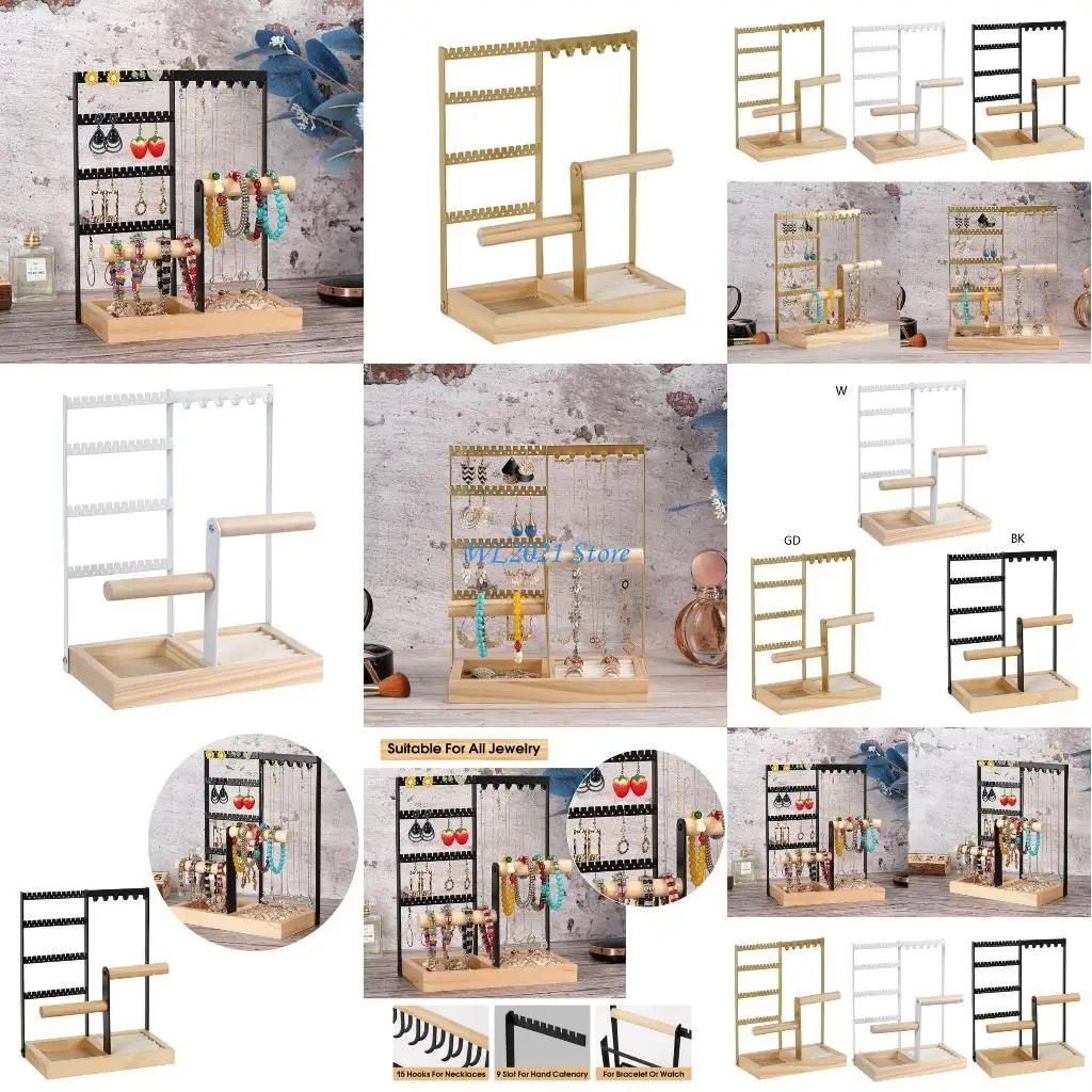 

G5GC Железный стенд для ювелирных изделий Органайзер Ожерелья Браслеты Серьги Дисплей ювелирных изделий