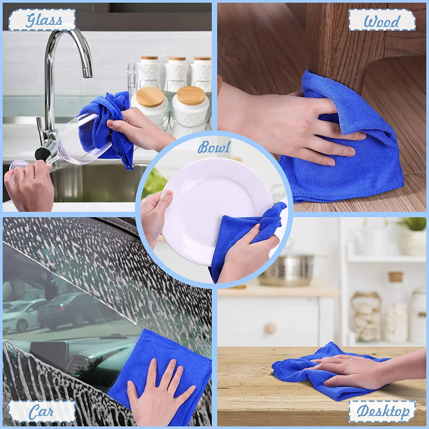 10pcs 30x30cm Wash Microfiber Towels Car Cleaning Towel Soft Drying Cloth Hemming Wash Towel Water Suction Duster Car Clearner