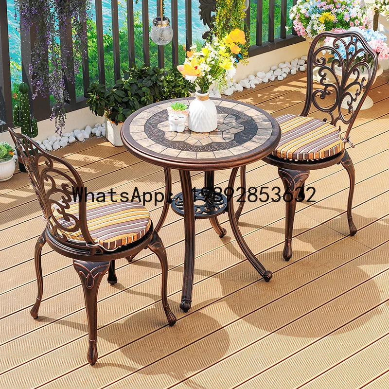 YFY Outdoor Balcony Cast Aluminum Garden Patio Table and Chairs Leisure Open-Air Villa Outdoor Waterproof