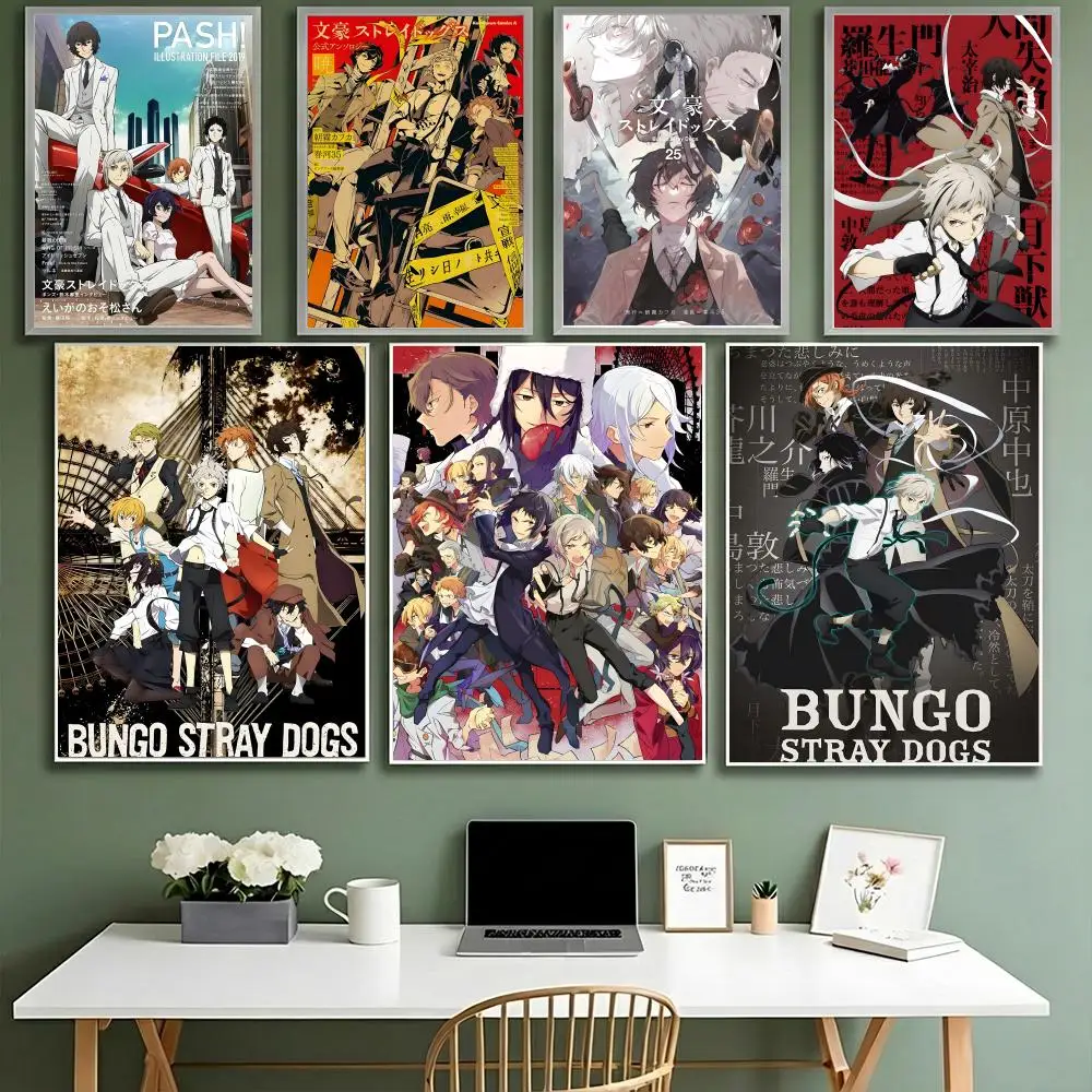 

anime Bungo Stray Dogs Poster HD Waterproof High-Toughness Self-Adhesive Wall Decor Universal