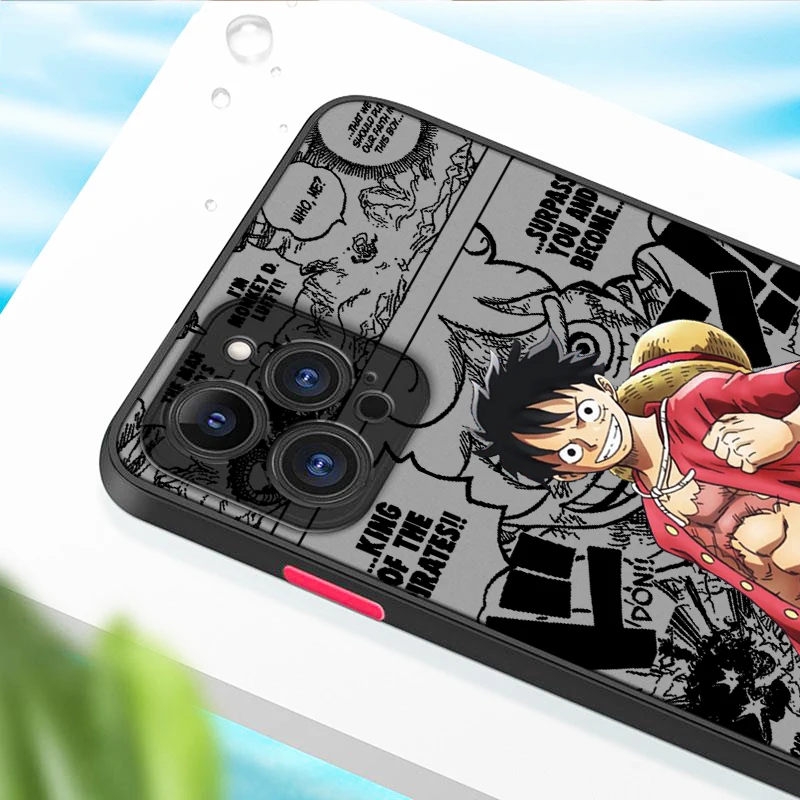 Anime Cartoon Ones Piece Frosted Translucent For Apple iPhone 15 14 13 12 11 XS XR X 8 7 SE Pro Max Plus Mini Funda Phone Case