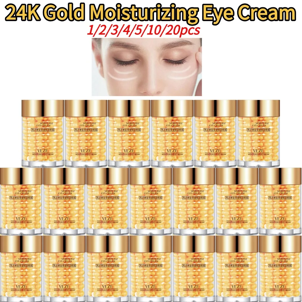 24K Gold Moisturizing Eye Cream Health Beauty Skin Care Product Anti Wrinkle Remove Dark Circle Puffiness Eye Bags Moisturizing
