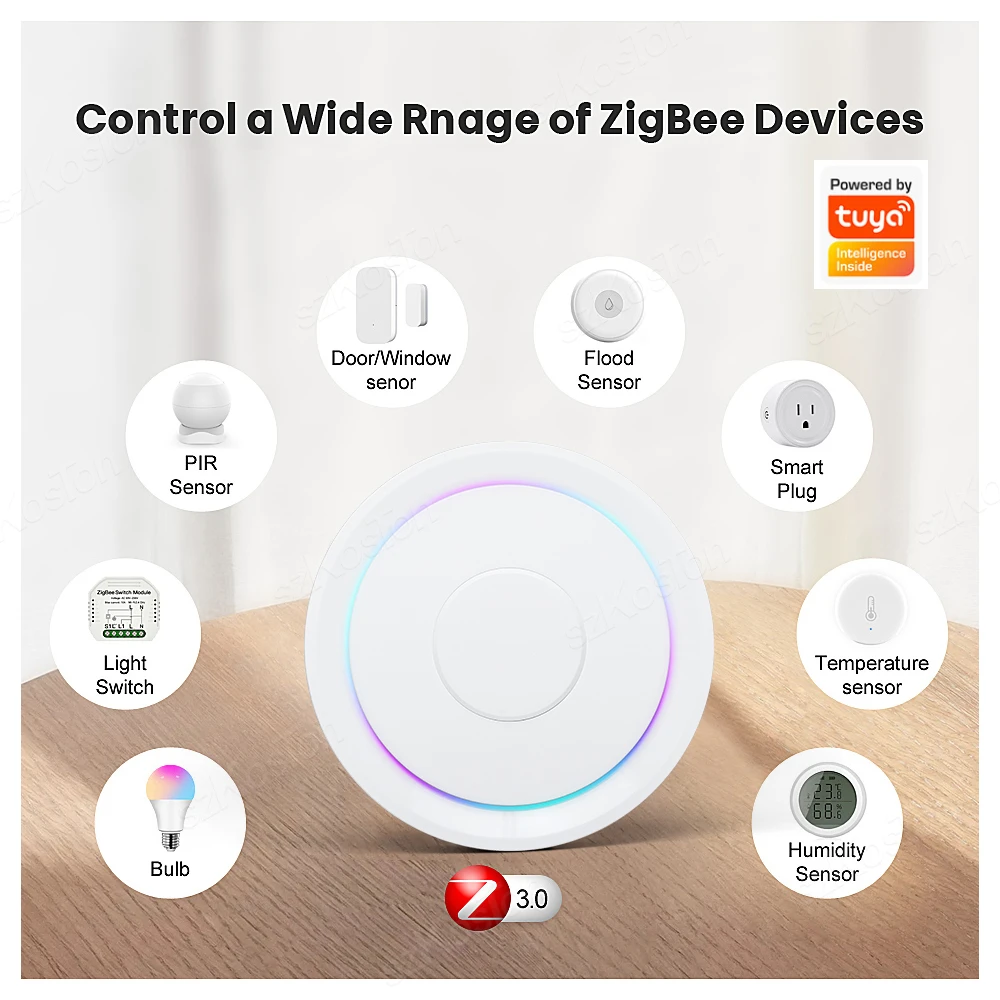 Imagem -05 - Tuya Zigbee 3.0 Hub de Gateway sem Fio Smart Home Automation Bridge Remote Life App Suporte Alexa Google Voice Control