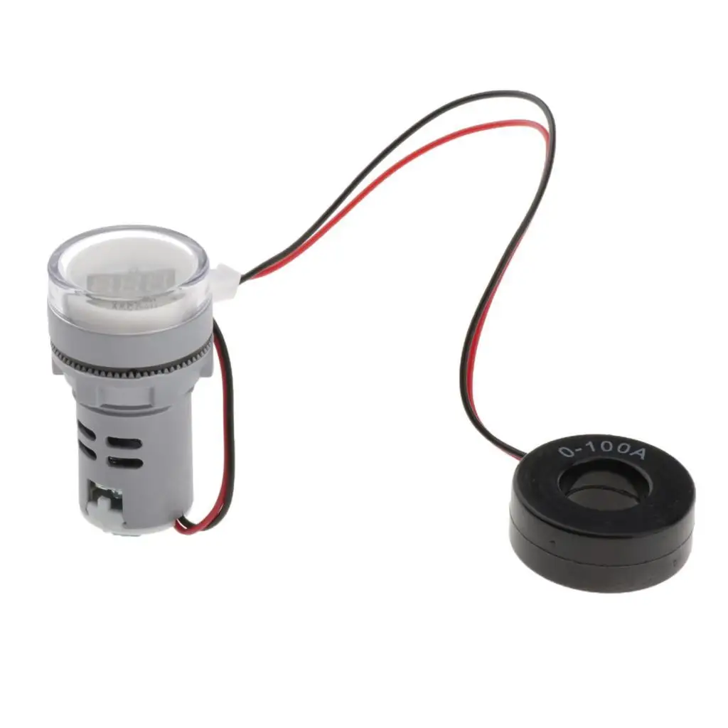 

100A LED Display Amp Ammeter Current Meter Mini Cylindrical