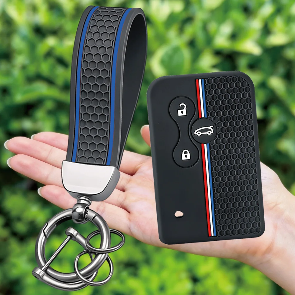 Silicone Keychain Car Keys Accessories Key Case Cover For Renault Megane Clio Megane 2 Scenic Stage Koleos Logan Region Card