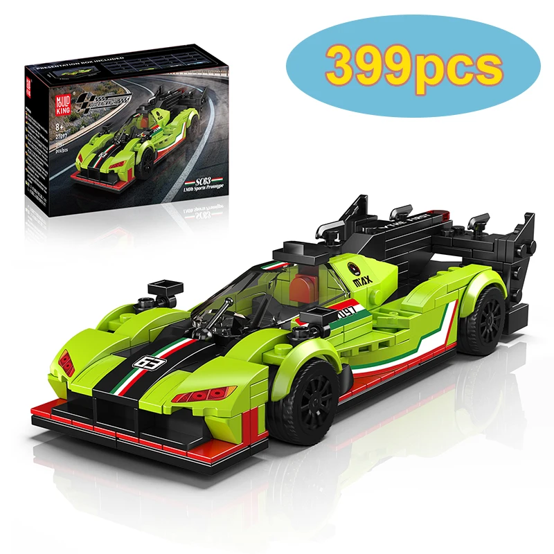 

MOULD KING 27097 SC63 Sports Racing Car Model 399pcs Building Block with Display Box Brick Assembly Xmas Gift