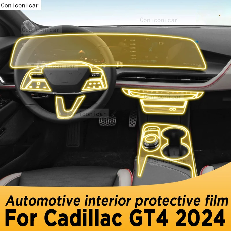 

For Cadillac GT4 2024 Automotive Interior Screen Protective Film TPU Anti-Scratch Gearbox Panel Dashboard Navigation Sticker