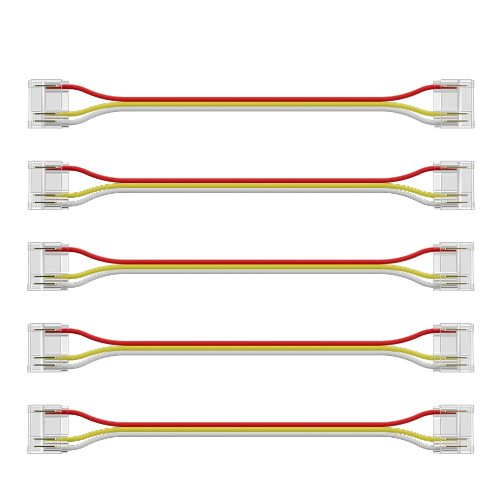 PAUTIX COB RGBIC LED Strip 3 złącza pinowe zestaw 12mm przedłużka do złącza przewodu do światła LED COB RGBIC