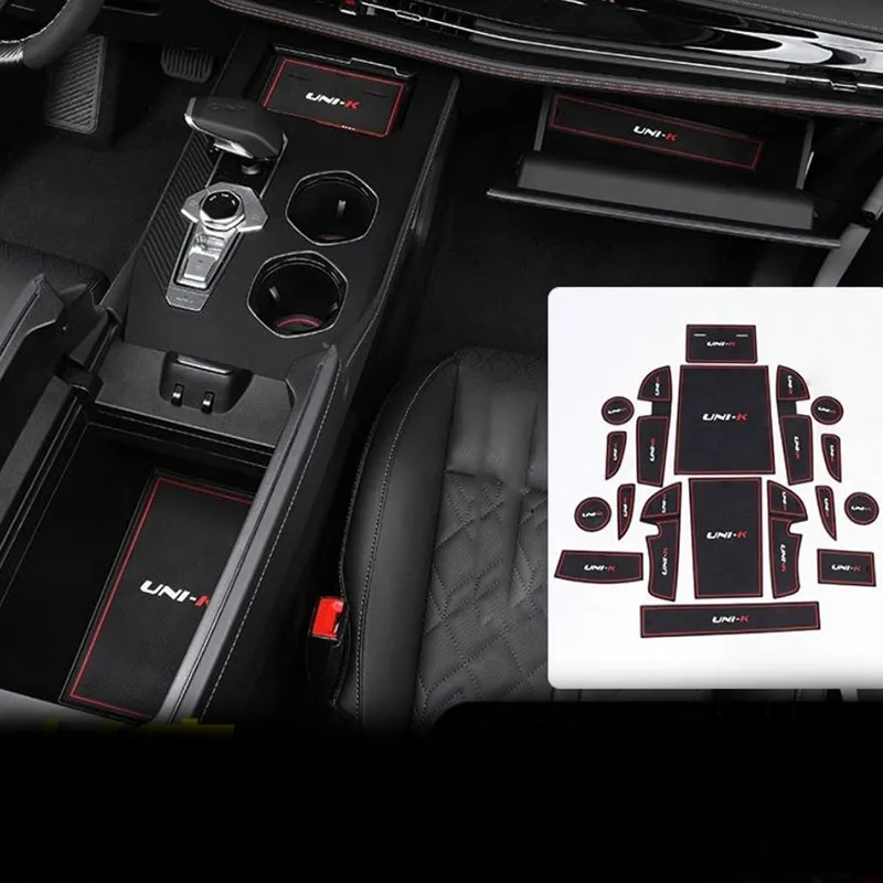 18pcs Storage Slot Pad for Changan UNI-K 2025-2026 UNIK Water Cup Gate Slot Non-slip Mat