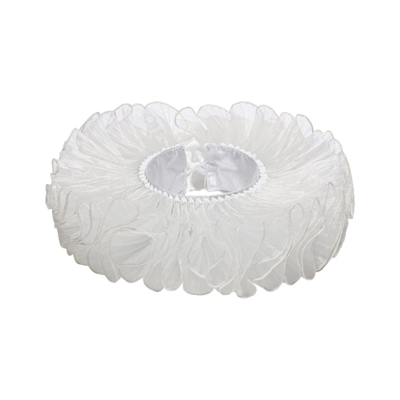 

573B Ruffled False Collar Garment Durable Polyester Blend for Outfit Styling