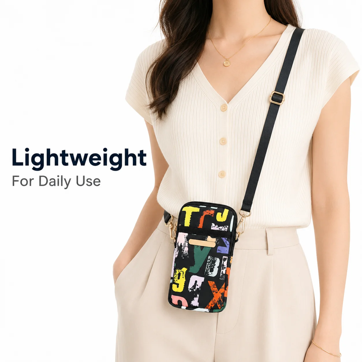 Mini Phone Crossbody Bag for Women 6.7 Inch Cell Phone Purse Running Armband Neck Wallet with Adjustable Strap